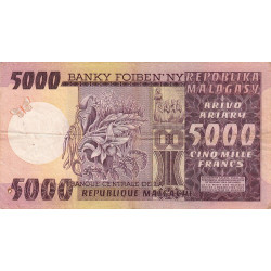 Madagascar - Pick 66 série Z (billet de remplacement) - 5'000 francs - 1'000 ariary - 1974 - Etat : TB