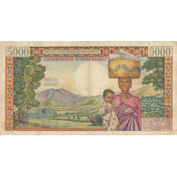 Madagascar - Pick 60 - 5'000 francs - 1'000 ariary - Série L.1 - 1966 - Etat : TB