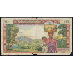 Madagascar - Pick 60 - 5'000 francs - 1'000 ariary - Série U.2 - 1966 - Etat : AB