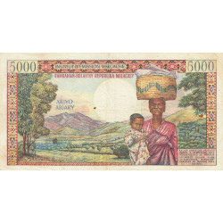 Madagascar - Pick 60 - 5'000 francs - 1'000 ariary - Série J.3 - 1966 - Etat : TTB