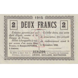 Amiens - Pirot 7-11 - 2 francs - 1915 - Etat : SPL