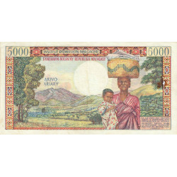 Madagascar - Pick 60 - 5'000 francs - 1'000 ariary - Série K.3 - 1966 - Etat : TTB-