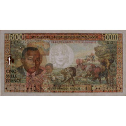 Madagascar - Pick 60 - 5'000 francs - 1'000 ariary - Série K.3 - 1966 - Etat : TTB-