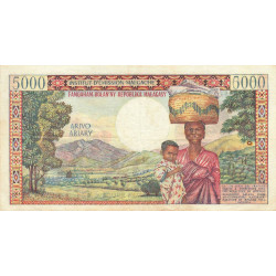 Madagascar - Pick 60 - 5'000 francs - 1'000 ariary - Série K.3 - 1966 - Etat : TTB