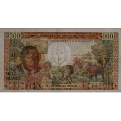 Madagascar - Pick 60 - 5'000 francs - 1'000 ariary - Série K.3 - 1966 - Etat : TTB