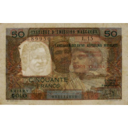 Madagascar - Pick 61a - 50 francs - 10 ariary - 1969 - Etat : TTB