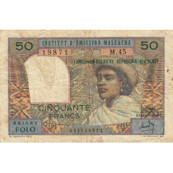 Madagascar - Pick 61a - 50 francs - 10 ariary - 1969 - Etat : TB-