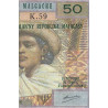 Madagascar - Pick 61b - 50 francs - 10 ariary - Série K.59 - 1971 - Etat : TB+