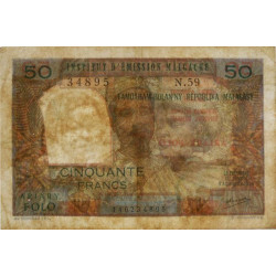 Madagascar - Pick 61b - 50 francs - 10 ariary - Série N.59 - 1971 - Etat : TB