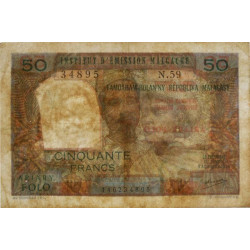 Madagascar - Pick 61b - 50 francs - 10 ariary - 1971 - Etat : TB