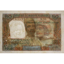 Madagascar - Pick 61b - 50 francs - 10 ariary - Série N.59 - 1971 - Etat : TTB