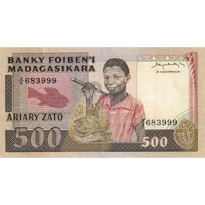 Madagascar - Pick 67a - 500 francs - 100 ariary - 1983 - Etat : TTB