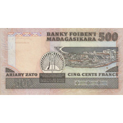 Madagascar - Pick 67a - 500 francs - 100 ariary - 1983 - Etat : SUP