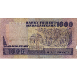 Madagascar - Pick 68a - 1'000 francs - 200 ariary - Série A/4 - 1983 - Etat : B-