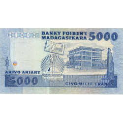Madagascar - Pick 69a - 5'000 francs - 1'000 ariary - Série A/1 - 1983 - Etat : TB+