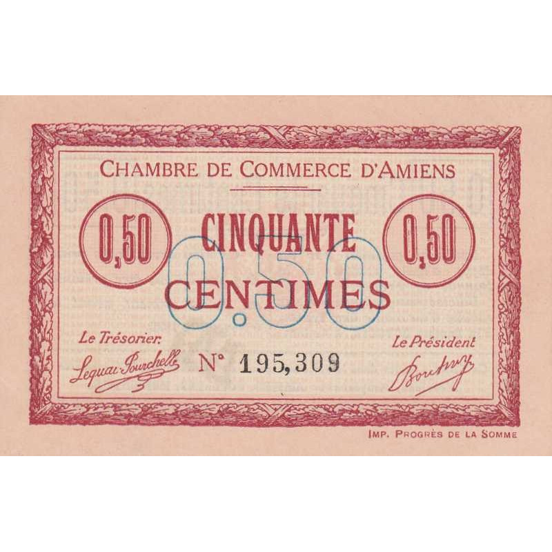 Amiens - Pirot 7-14 - 50 centimes - 1915 - Etat : SPL