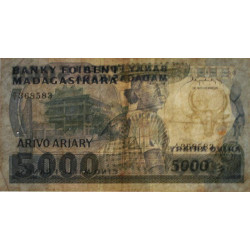 Madagascar - Pick 69a - 5'000 francs - 1'000 ariary - 1983 - Etat : TB