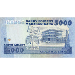 Madagascar - Pick 69a - 5'000 francs - 1'000 ariary - 1983 - Etat : TTB