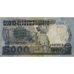 Madagascar - Pick 69b - 5'000 francs - 1'000 ariary - Série A/15 - 1987 - Etat : TTB+