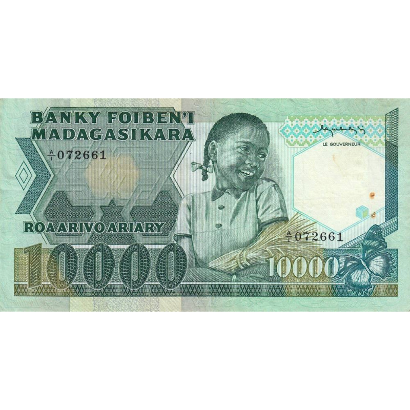Madagascar - Pick 70a - 10'000 francs - 2'000 ariary - Série A/1 - 1983 - Etat : TB+