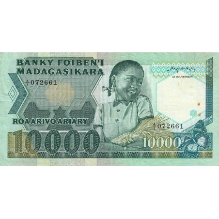 Madagascar - Pick 70a - 10'000 francs - 2'000 ariary - 1983 - Etat : TB+