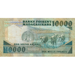Madagascar - Pick 70a - 10'000 francs - 2'000 ariary - 1983 - Etat : TB-