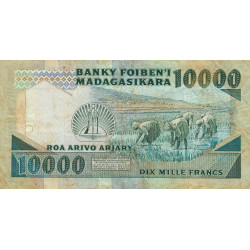 Madagascar - Pick 70a - 10'000 francs - 2'000 ariary - Série A/1 - 1983 - Etat : TB-