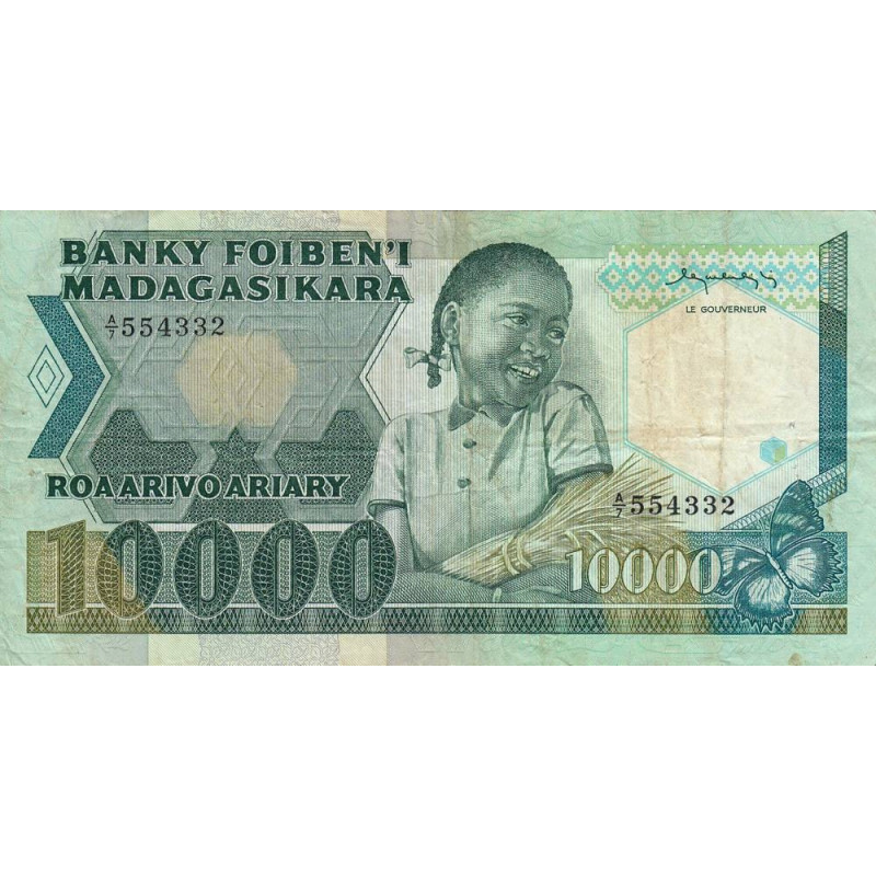 Madagascar - Pick 70a - 10'000 francs - 2'000 ariary - Série A/7 - 1983 - Etat : TB