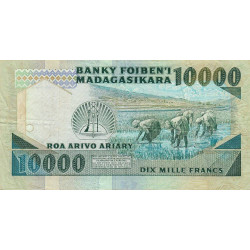 Madagascar - Pick 70a - 10'000 francs - 2'000 ariary - 1983 - Etat : TB