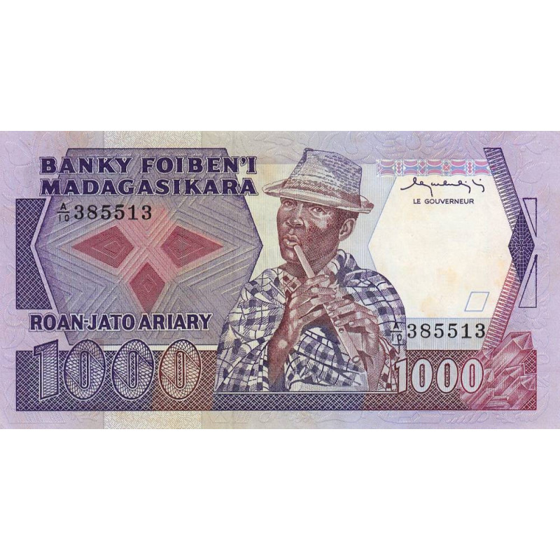 Madagascar - Pick 68a - 1'000 francs - 200 ariary - Série A/10 - 1983 - Etat : TTB+