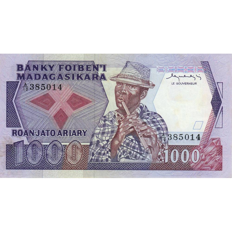 Madagascar - Pick 68a - 1'000 francs - 200 ariary - Série A/10 - 1983 - Etat : SUP