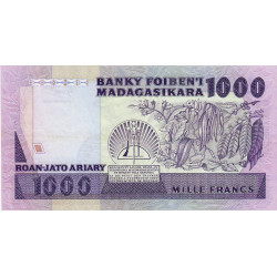Madagascar - Pick 68b - 1'000 francs - 200 ariary - Série A/22 - 1987 - Etat : TTB+