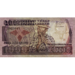 Madagascar - Pick 68b - 1'000 francs - 200 ariary - Série A/23 - 1987 - Etat : SPL