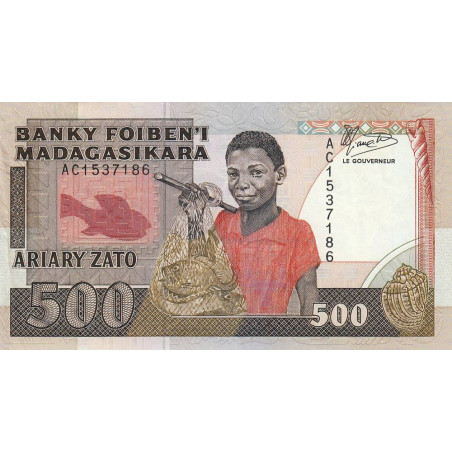 Madagascar - Pick 71a - 500 francs - 100 ariary - 1988 - Etat : SUP