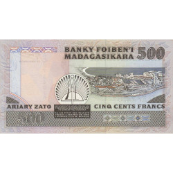 Madagascar - Pick 71a - 500 francs - 100 ariary - Série AC - 1988 - Etat : NEUF