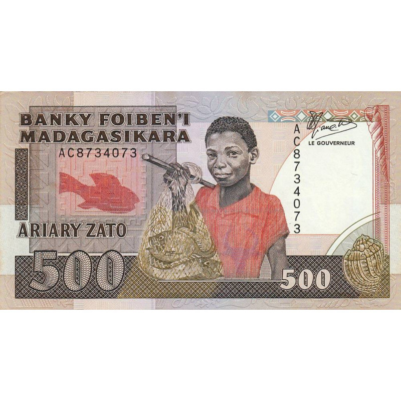 Madagascar - Pick 71a - 500 francs - 100 ariary - Série AC - 1988 - Etat : TB+