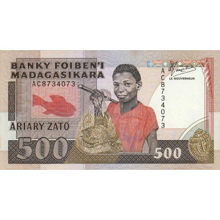 Madagascar - Pick 71a - 500 francs - 100 ariary - 1988 - Etat : TB+