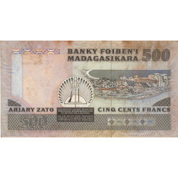 Madagascar - Pick 71a - 500 francs - 100 ariary - Série AC - 1988 - Etat : TB+