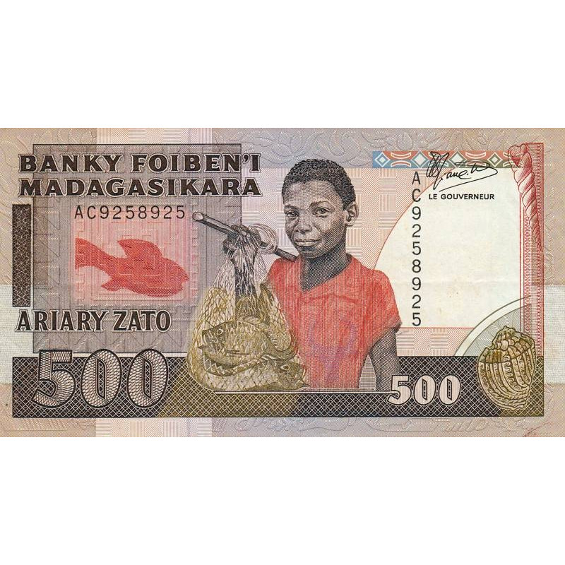 Madagascar - Pick 71a - 500 francs - 100 ariary - Série AC - 1988 - Etat : TTB