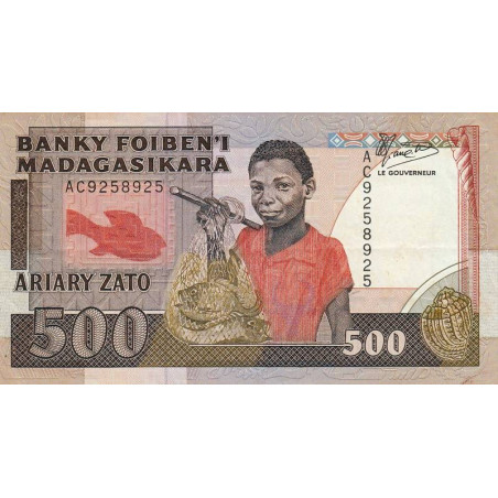 Madagascar - Pick 71a - 500 francs - 100 ariary - 1988 - Etat : TTB