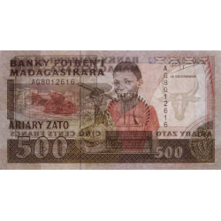 Madagascar - Pick 71b - 500 francs - 100 ariary - 1992 - Etat : NEUF
