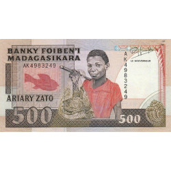 Madagascar - Pick 71b - 500 francs - 100 ariary - 1992 - Etat : SUP