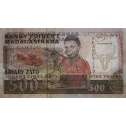Madagascar - Pick 71b - 500 francs - 100 ariary - 1992 - Etat : SUP