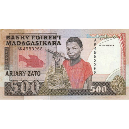 Madagascar - Pick 71b - 500 francs - 100 ariary - 1992 - Etat : TTB