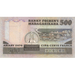 Madagascar - Pick 71b - 500 francs - 100 ariary - 1992 - Etat : TTB