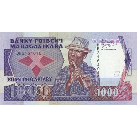 Madagascar - Pick 72a - 1'000 francs - 200 ariary - 1988 - Etat : SUP