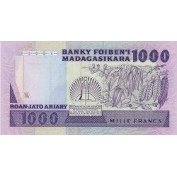 Madagascar - Pick 72a - 1'000 francs - 200 ariary - Série BB - 1988 - Etat : SUP