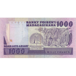 Madagascar - Pick 72a - 1'000 francs - 200 ariary - 1988 - Etat : TTB+