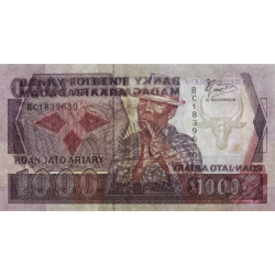 Madagascar - Pick 72a - 1'000 francs - 200 ariary - Série BC - 1988 - Etat : TTB+