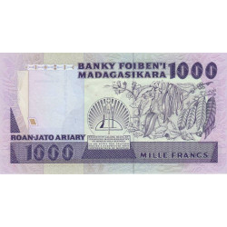 Madagascar - Pick 72b - 1'000 francs - 200 ariary - 1992 - Etat : SPL